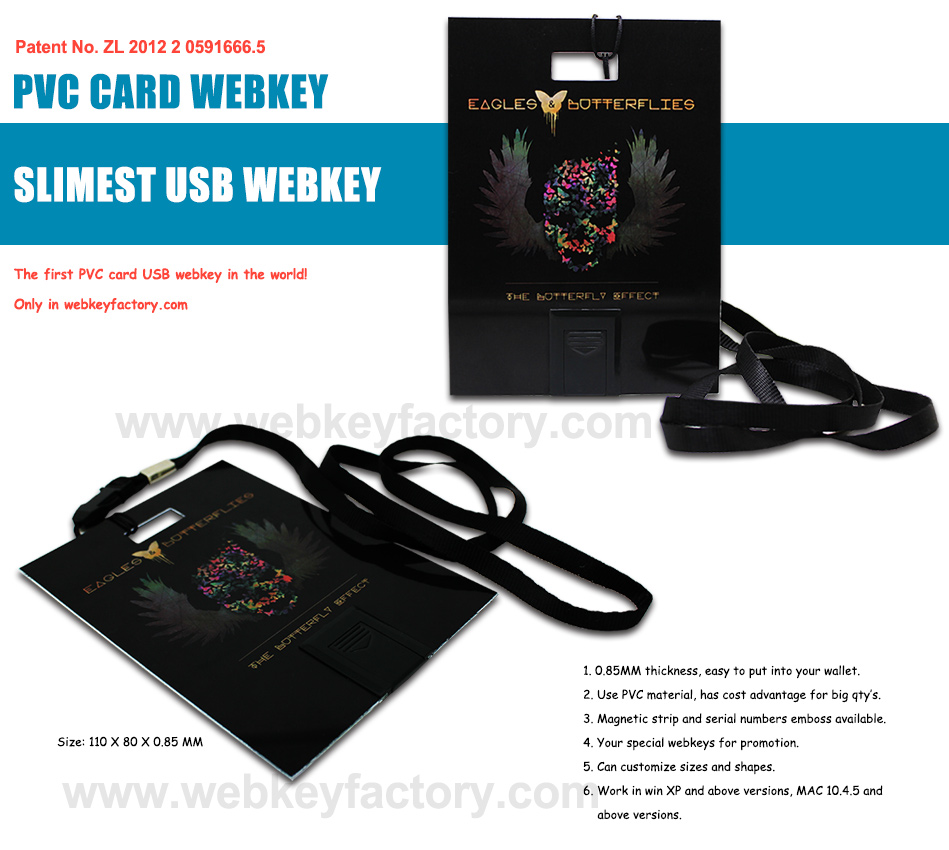 PVC card USB webkeys
